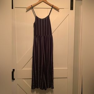 Nordstrom kids navy and white striped jumpsuit size large 10/12